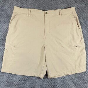 Chaps Men's Cargo Stretch Shorts Size 42 Tan Hiking Golf Outdoor 8in Inseam